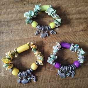 Colorfu Seashell l Beaded Bracelets with Charms